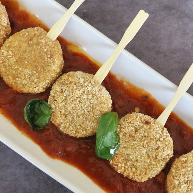 Chupetines de mozzarella